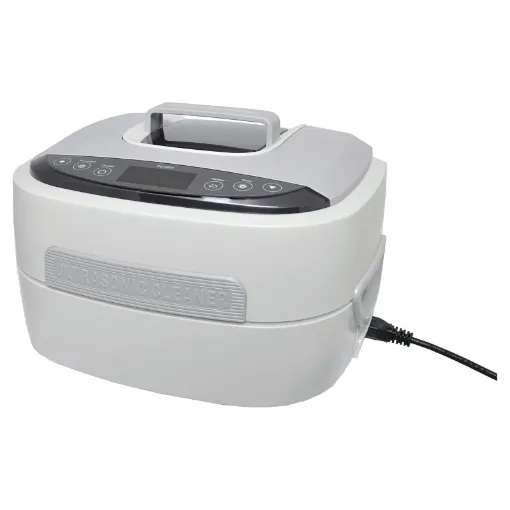 This heated ultrasonic cleaner utilises a powerful industrial 60W transducer to blast dirt, grease and grime from tiny parts and jewelry. The 2.5 litre tank is large enough to accommodate objects such as glasses, hand tools, car parts, dentures etc.