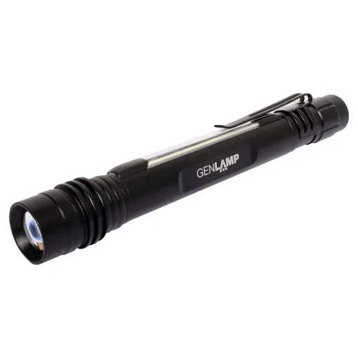 Need a torch for your pocket while you work? This handy pen light provides all the light you might need with a powerful 3W, 190 lumen beam with up to 40m range. The front of the torch can be rotated to a focus and adjust the light beam as needed.