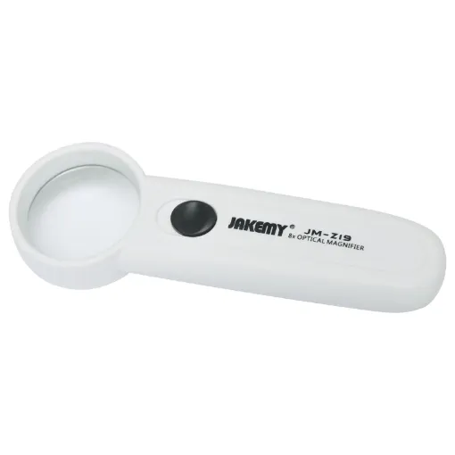 A high quality handheld magnifier with 37mm glass lens aided by 2 x LEDs for illumination. Great for stamp  and coin collectors. Runs on 3 x AAA batteries.