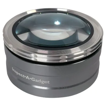 This illuminated surface magnifying loupe offers 5x -7x magnification through its 72mm lens.