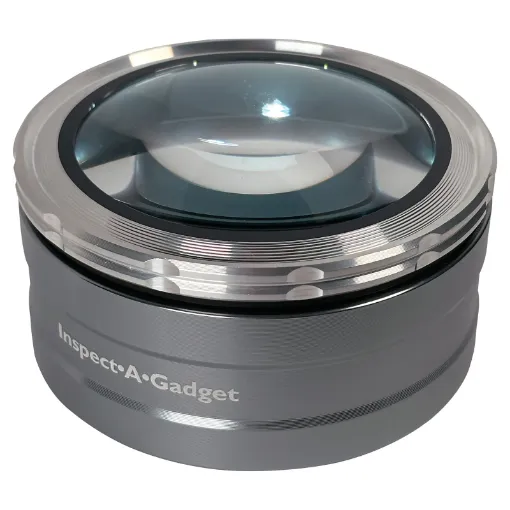 This illuminated surface magnifying loupe offers 5x -7x magnification through its 72mm lens.