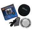 This illuminated surface magnifying loupe offers 5x -7x magnification through its 72mm lens.