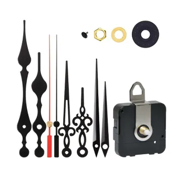 A DIY kit for repairing old clocks or creating your own designs. Quartz movement ensures accuracy. Includes 3 styles of hands.  Requires single AA battery. 2-6mm panel thickness.