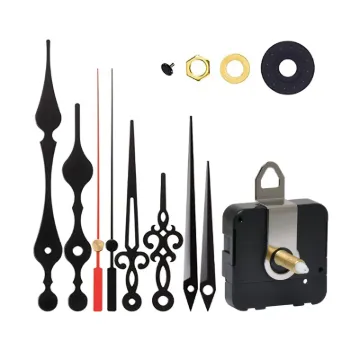 A DIY kit for repairing old clocks or creating your own designs. Quartz movement ensures accuracy. Includes 3 styles of hands.  Requires single AA battery. 16-21mm panel thickness.