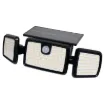This compact motion activated solar powered flood light provides light wherever you need it due to its adjustable LED panels and cable free solar battery design.