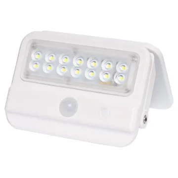 This 4W 500 lumen LED Solar Powered Sensor Floodlight features a quality plastic body and durable mounting bracket. It can be mounted as a wall light.