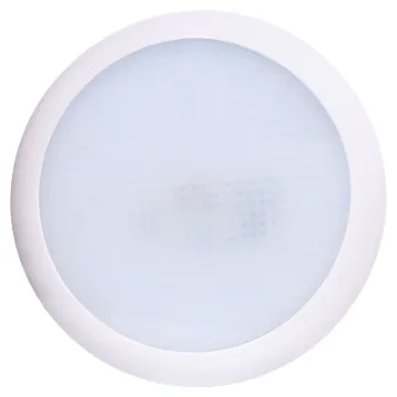 Compact LED dome lights suitable for use in caravans, RVs and vehicles.