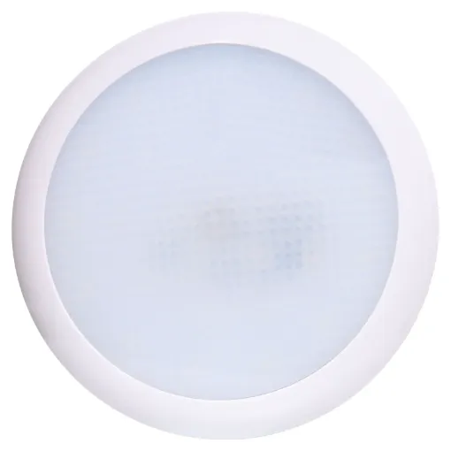 Compact LED dome lights suitable for use in caravans, RVs and vehicles.