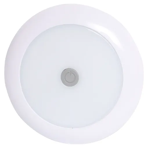 Compact LED dome lights suitable for use in caravans, RVs and vehicles.