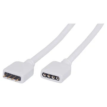 Plug and socket with flyleads and endcaps for connecting to IP28 indoor strip lighting.