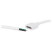 Plug and socket with flyleads and endcaps for connecting to IP28 indoor strip lighting.