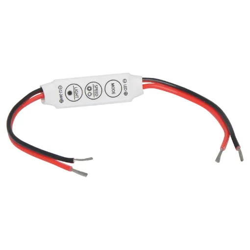 Inline LED strip light dimmer for use with SMD 3528, 5050, 5630 strip lighting.