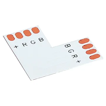 L shaped joiner allowing you to run 4 pin 10mm wide RGB strip lighting around corners and rooms. Pack of 4pcs.