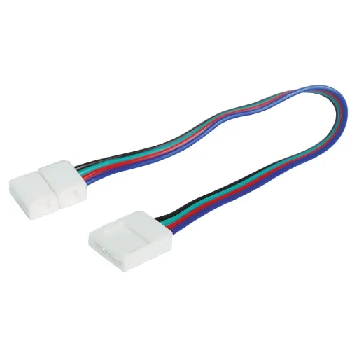 This flexible lead joiner allows you to connect LED strips through cabinet dividers, around corners etc.