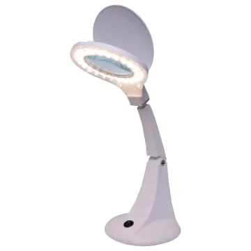 This very stylish illuminated LED desktop magnifier is equipped with a 95mm diameter 3 dioptre lens and a 12 dioptre insert is an essential addition to the workshop or study.