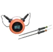 The EasyBBQ is a dual probe thermometer with Bluetooth connection to your smartphone. Includes 2 probes with stainless steel mesh cables. Android or iOS, plus monitoring on the backlit LCD. 0-300&degC range.  Requires 2xAAA batteries.