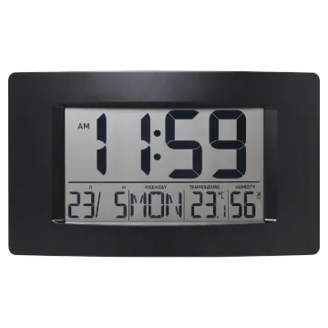 This handy jumbo LCD 12/24 hour clock, thermometer and calendar is great for around the home or office. The extra large clock digits allow it to be read up to 30m away. The screen also provides date, day of the week, temperature and humidity readings.