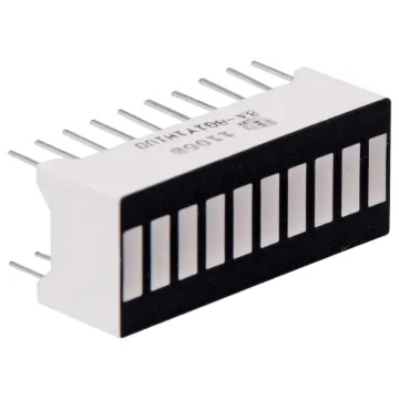PCB Mount Bar Graph LED display

Two or more of these bar graphs can be ganged together to give a longer LED display. 
Size: 25.3 x 10.16mm.
Uses standard 20 pin DIL spacing