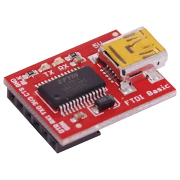 This is the newest revision of the FTDI Basic. We now use a SMD 6-pin header on the bottom, which makes it smaller and more compact. Functionality has remained the same.

This is a basic breakout board for the FTDI FT232RL USB to serial IC. The pinout o