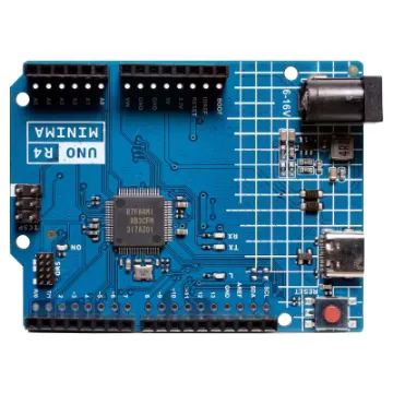 Introducing the Funduino UNO R4 Minima compatible Arduino board. Equipped with the RA4M1 microprocessor, this board offers enhanced processing power, expanded memory, and more, all while maintaining the reliable UNO form factor and practical 5V operating voltage. Get ready for a remarkable upgrade!
