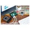 The Raspberry Pi 5 4GB single board computer.  The bandwidth speed and performance of the new Raspberry Pi 5 is a step up from earlier models.