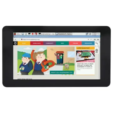The 7" Touchscreen Monitor for Raspberry Pi gives users the ability to create all-in-one, integrated projects such as tablets, infotainment systems and embedded projects. The 800 x 480 display connects via an adapter board.