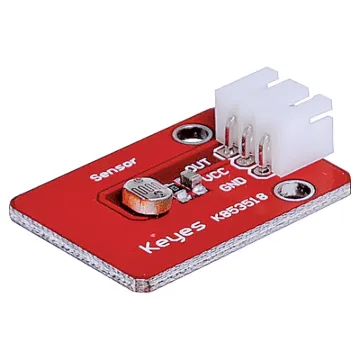 The Light Sensor Module provides an analog output for measuring and triggering dependant on surround light level. All you need to connect it to your Arduino or compatible board is GND, 5V, and one analog input.  On a 3.3V microcontroller VCC should be connected to 3.3V instead of 5V. Accepts any power source (VCC) between 3.0 and 5.5V DC.  Output v