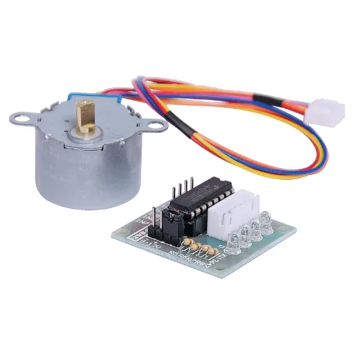 Diameter: 28mm
Voltage: 5V
Step angle: 5.625 x 1 / 64
Reduction ratio: 1 / 64
5 Line 4 phase can be driven by ULN2003 chip.
Dimensions of Board : 31 &times 35mm
 
 ULN2003 Darlington using high-power stepper motor driver chip
 
 A, B, C, D four-phase LED indicates the status of the stepper motor work