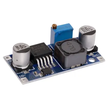 Compact, self-contained LM2596 DC-DC module for generating a lower, regulated DC voltage output from a higher voltage supply. Much higher efficiency and lower heat dissipation than traditional linear regulator designs. 3-40V DC input. 1.5-35V output. 3A max.