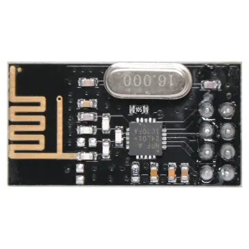 The nRF24L01+ is a wireless transceiver chip offering 100m range at 250kbps. Ideal for building short range data transmission into projects. 250kbps to 2Mbit data rate. 3.3-5V input.