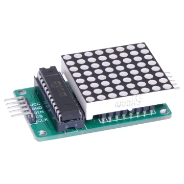 A compact module for displaying custom characters or creating scrolling effects or games. MAX7219 chipset. 5V input. 62L x 32W x 14Hmm.
