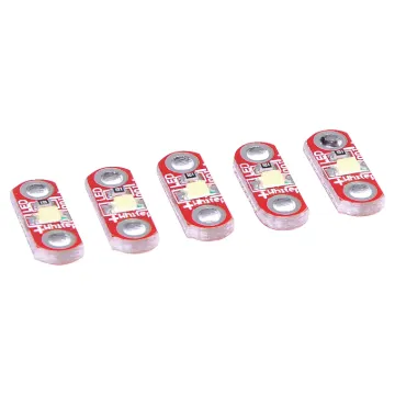 White SMD LED sequins in packs of 5pcs. Ideal for creating e-textile projects with Arduino Lilypad. 5V DC 40mA input. Size: 12.7W x 5.2H x 2.2Dmm.