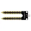 Detects soil humidity levels - a handy little sensor for building automated watering and retic systems.  3.3-5V input. Note: typical lifespan of about a year when left in soil permanently.  58L x 20Wmm.