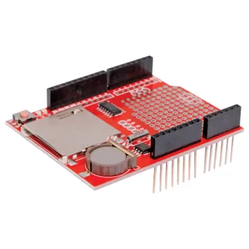 An SD card module fitted with a DS1307 real time clock for recording data to mass storage.