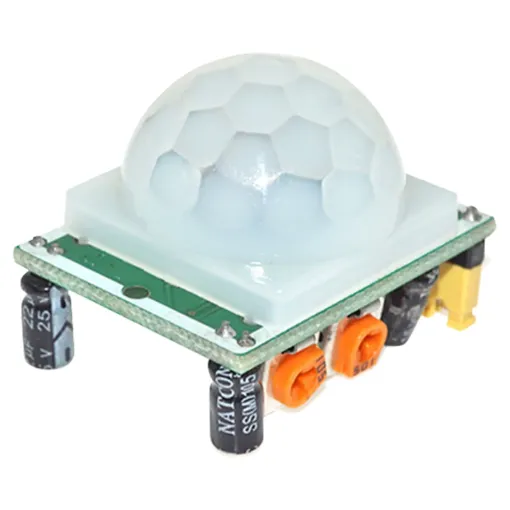 When this motion sensor module is used in projects it can detect motion based on changes in infrared light in the environment. It is ideal to detect if a human has moved in or out of the sensor range. An LED will light up when movement is detected. This makes the module a great addition to security application projects. 