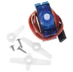 This tiny and lightweight servo can rotate approximately 180 degrees (90 in each direction), and works just like the standard servo. You can use any servo code, hardware or library to control these servos.