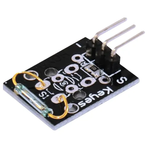 A non-contact normally open switch which operates via a nearby magnetic field. Connects to a digital input on an Arduino board.