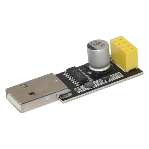 A USB adaptor for the ESP8266 Wi-Fi module allowing you to add 802.11b/g/n Wi-Fi to almost any USB equipped device.