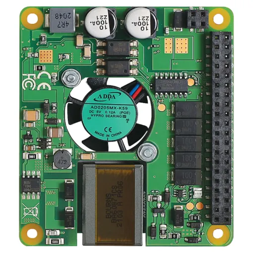 Enables simultaneous communication with the LAN network and power supply of the Raspberry Pi board.