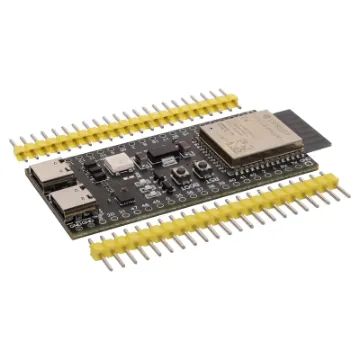 The ESP32-S3 development board is assembled with an original ESP32-S3-WROOM-1 module from Espressif, with 16MB Flash and 8MB PSRAM(ESP32-S3-WROOM-1-N16R8). It is a general-purpose Wi-Fi + Bluetooth® LE MCU module that integrates complete Wi-Fi and Bluetooth LE functions.
