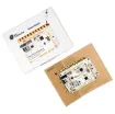 The Touch Board is a microcontroller board with dedicated capacitive touch and MP3 decoder ICs. It has a headphone socket and micro SD card holder (for file storage), as well as having 12 capacitive touch electrodes. It is based around the ATmega32U4 and runs at 16MHz from 5V. It has a micro USB connector, a JST connector for an external lithium po