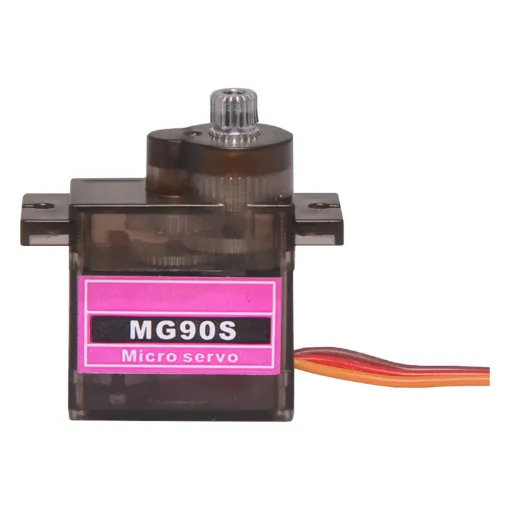 This servo motor is a micro size 180 degree analog servo with metal gears and robust construction. This motor works well for basic servo experimentation and can be used in applications where small size is a virtue and that don't require a huge amount of torque, but they are still pretty strong.