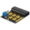 This sensor connection shield allows you to breakout all digital and analog interfaces plus adds I2C serial port and SPI comms interfaces.