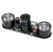 plugs directly into the CSI connector on the Raspberry Pi, and features two high-intensity Infrared LED spotlights for night time recording!