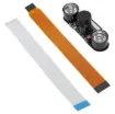 plugs directly into the CSI connector on the Raspberry Pi, and features two high-intensity Infrared LED spotlights for night time recording!