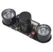 plugs directly into the CSI connector on the Raspberry Pi, and features two high-intensity Infrared LED spotlights for night time recording!