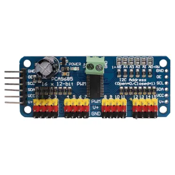 This 16 Channel PWM Servo Control Board is a versatile module that allows you to control up to 16 servos using only 2 pins via I2C communication.
