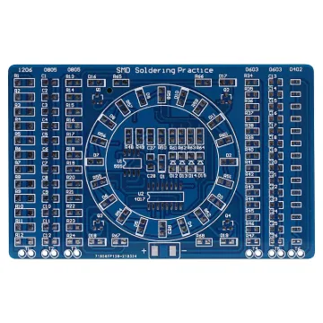 This Soldering SMD Practice Board Kit contains all the components needed for users to learn and improve their soldering abilities.
