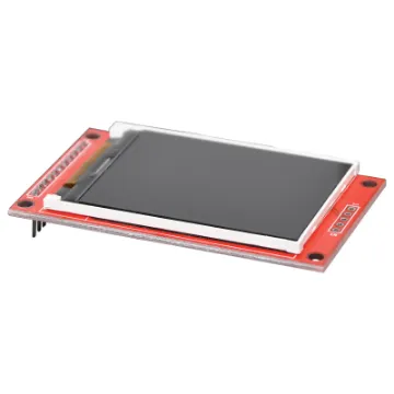 A compact 2.2 inch serial controlled TFT LCD screen for Arduino and related open source projects. Provides a crisp clear 240 x 320 resolution display with 262K colour depth. Great for electronic projects requiring a small, easy to read graphical display screen.