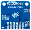 The on-board LIS3DH can measure 16-bit acceleration data in ranges from 2g to 16g in all 3 axes.